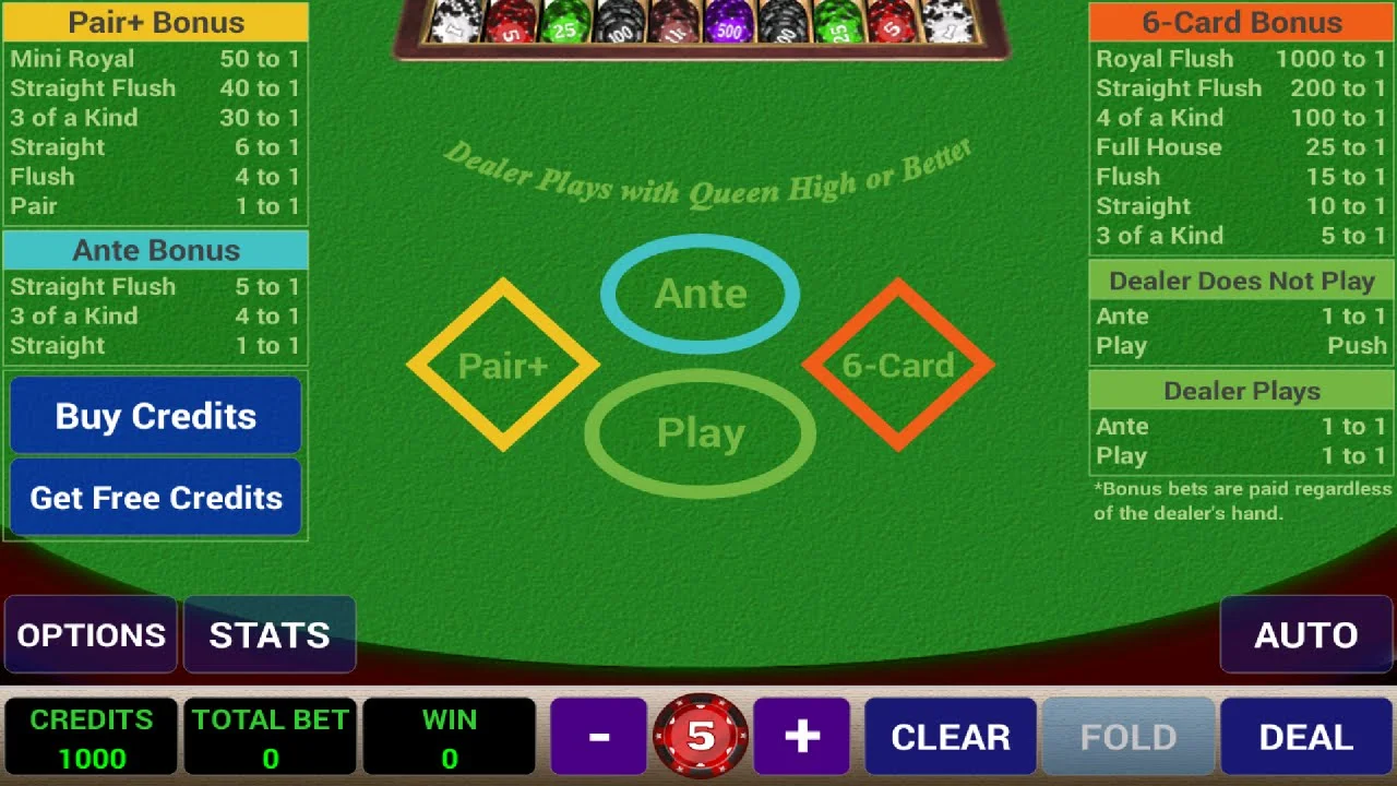 Poker table set up